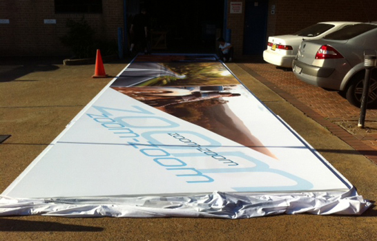 Large Scale Wall Mounted Single Sided TexFrame being Assembled